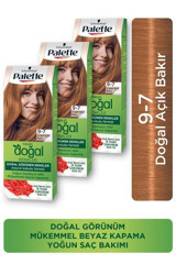 Palette Kalıcı Doğal 9.7 Açık Bakır Amonyaksız Krem Saç Boyası 3x99 ml