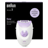 Braun Silk-epil 3 3-000 Bacak İçin Kablolu Işıklı Epilasyon Aleti Beyaz-Mor