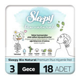Sleepy Bio Natural Premium Plus Organik İnce Antialerjik 18'li Hijyenik Ped 1 Adet