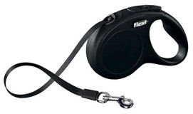 Flexi New Classic 5 m Makaralı Boyun Köpek Tasması Siyah