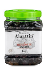 Menemenci Alaattin Yağlı Tuzlu Salamura Siyah Zeytin Pet Kavanoz 1 kg