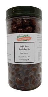 Karşı Köyden Yağlı Sele Tuzlu Sele Siyah Zeytin Pet Kavanoz 1 kg