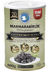 Marmarabirlik Premium 2XL Tuzlu Salamura Siyah Zeytin Teneke 800 gr
