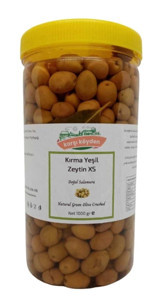 Karşı Köyden Kırma Tuzlu Salamura Yeşil Zeytin Kavanoz 1 kg
