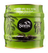 Şems Zeytin Az Tuzlu Sele Siyah Zeytin Teneke 2 kg