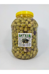 Etik Yerli Ürünler Tatlanmış Dilme Tuzlu Salamura Yeşil Zeytin Pet Kavanoz 5 kg