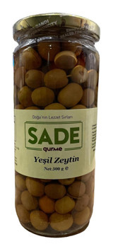 Sade Gurme Tuzlu Salamura Çizik Yeşil Zeytin Kavanoz 300 gr
