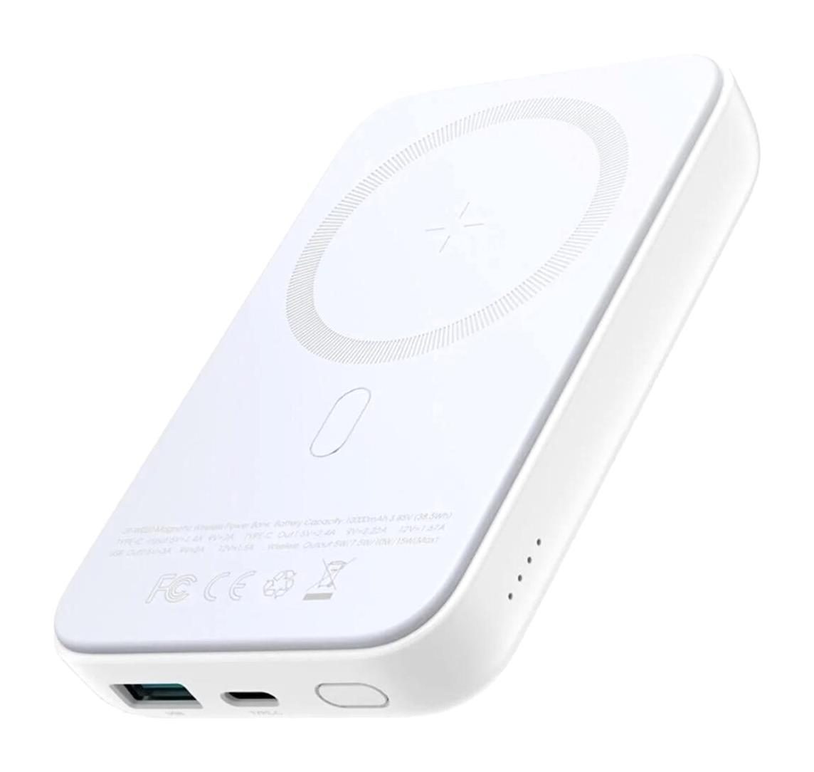 Joyroom JR-W020 10000 mAh Hızlı Şarjlı Mıknatıslı Magsafe Kablosuz Powerbank Beyaz