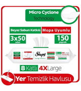 Sleepy Easy Clean Beyaz Sabun Katkılı 50 Yaprak 3'lü Paket Islak Mendil