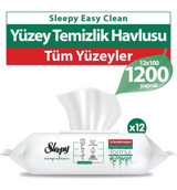 Sleepy Easy Clean Beyaz Sabun Katkılı 100 Yaprak 12'li Paket Islak Mendil