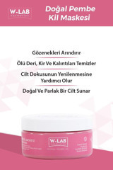 Wlab Kozmetik Arındırıcı Antioksidan Pembe Killi Krem Yüz Maskesi 250 ml