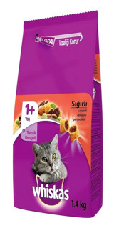 Whiskas Sığır Etli Kısırlaştırılmış Tahıllı Yetişkin Kedi Maması 1.4 kg
