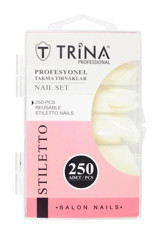 Trina 07 Parlak 250'li Stiletto Beyaz Takma Tırnak