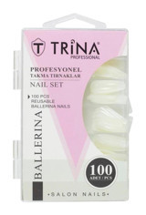 Trina 05 Parlak 100'lü Sivri Beyaz Takma Tırnak
