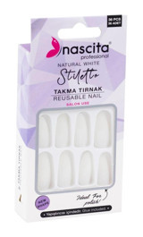 Nascita 137 French Mat 36'lı Stiletto Beyaz Takma Tırnak