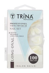 Trina 02 Parlak 100'lü Oval Beyaz Takma Tırnak