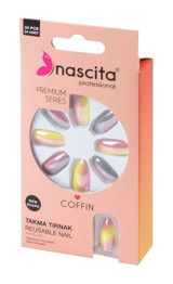 Nascita 184 French Mat 24'lü Küt Çok Renkli Takma Tırnak