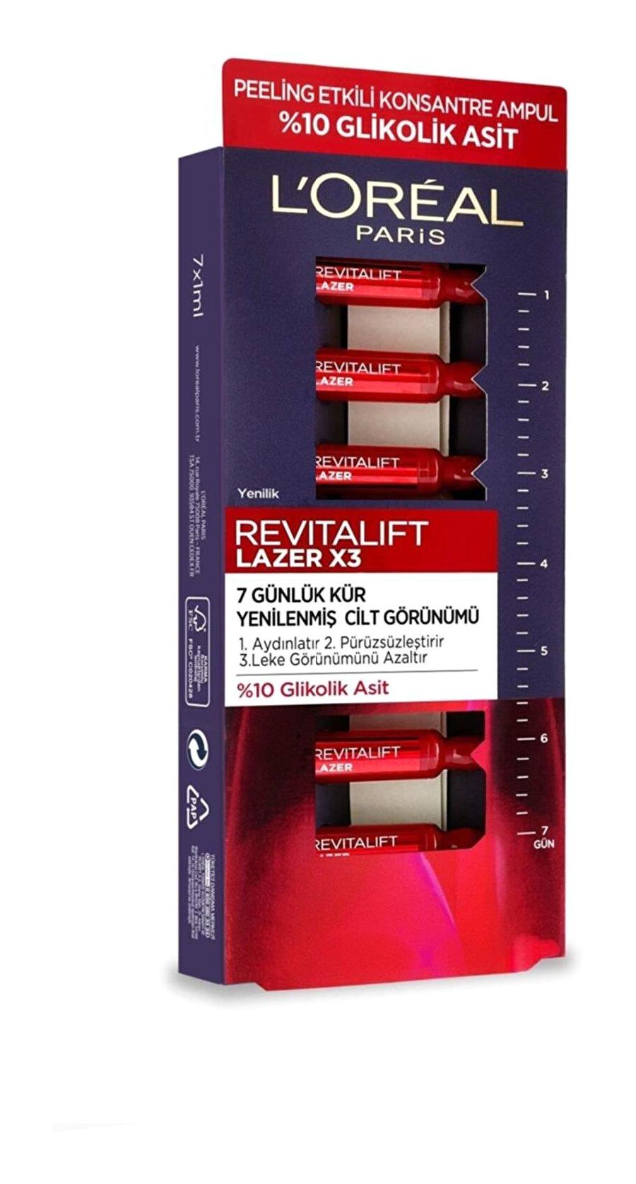 L'oréal Paris Revitalift Lazer X3 Nemlendirici Tüm Ciltler Anti-Aging Kırışıklık Giderici Boyun-Yüz Krem 7x2 ml