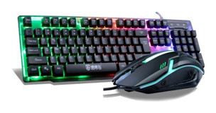Lennox T302 Işıklı Siyah Kablolu Klavye Mouse Seti