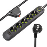 Vea VA-21561 5'li Soket 1.5 Metre 3'lü USB Kablolu Tekli Akım Korumalı Priz