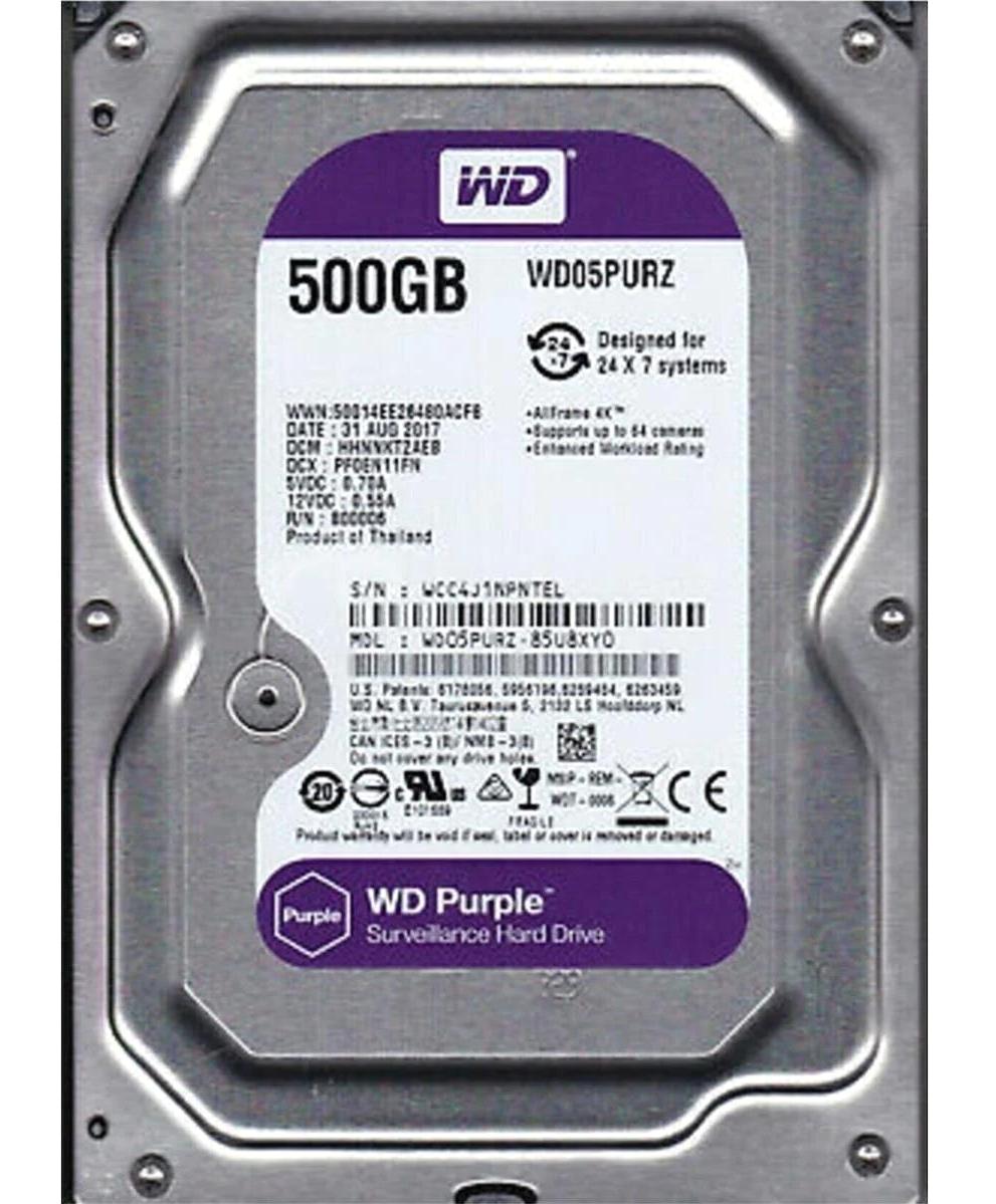 Western Digital Purple 05PURZ WD05PURZ 500 GB 3.5 inç 5400 RPM 64 MB SATA Harddisk