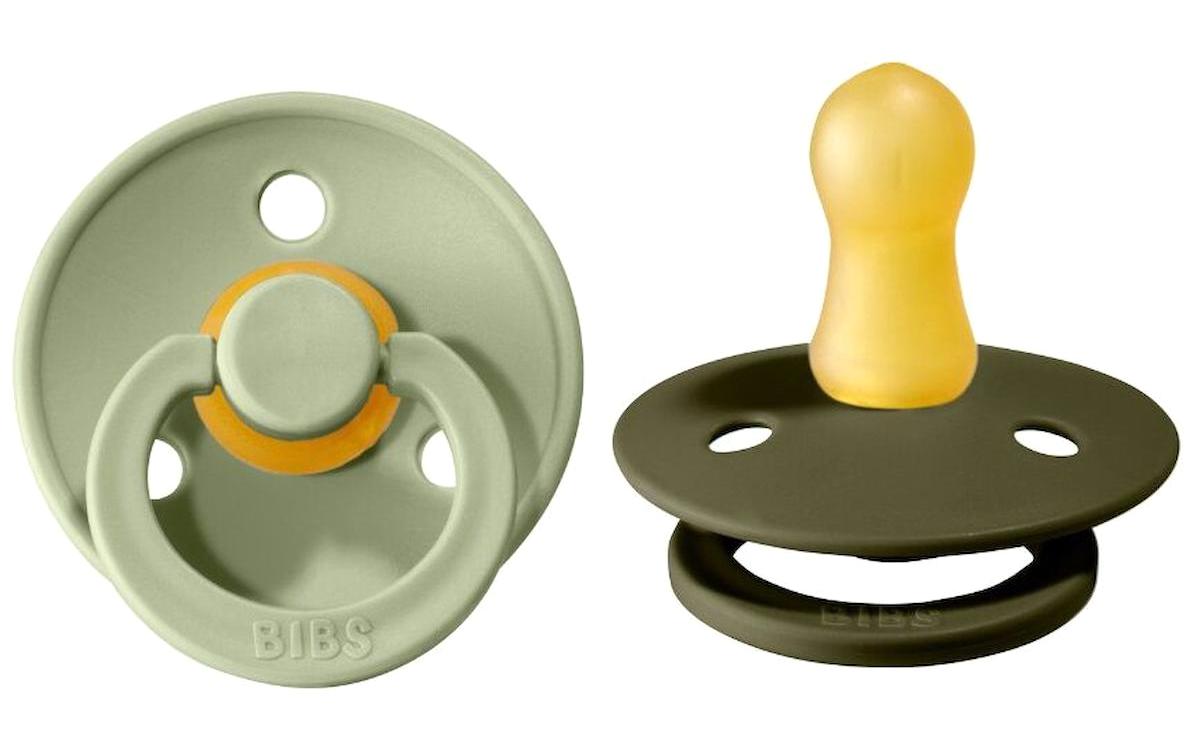 Bibs Colour Emzik 0-6 Ay Delikli Ortodontik Yenidoğan Kiraz Uçlu Kauçuk Emzik Yeşil