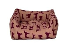 Pet Comfort Uniform Yıkanabilir 40 x 50 cm Sepet Kedi Yatağı Bej - Bordo