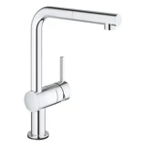 Grohe Minta Touch 31360001 Spiralli Tek Girişli Aç Kapa Eviye Bataryası Gümüş