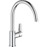 Grohe Bauedge Kuğu Tek Girişli Aç Kapa Eviye Bataryası Gümüş