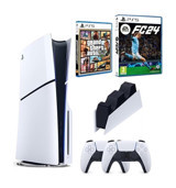 Sony Playstation 5 Slim Standart Edition 825 GB 2 Dualsense Kollu Oyun Konsolu + Dualsense Şarj İstasyonu + FC 24 Oyun + GTA 5 Oyun
