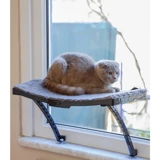 Ata Home Vantuzlu Yıkanabilir Tek Fonksiyonlu 50x40x17 cm Cama Yapışan Kedi Yatağı Gri