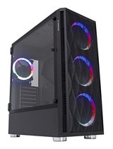 Rampage X-Horse RGB Sıvı Soğutmalı 4 Fanlı Siyah 650 W Dikey Kullanım Micro ATX Oyuncu Bilgisayar Kasası
