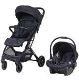 Prego Aria Plus 2037 Katlanabilir 360 Derece Dönen Travel Sistem Bebek Arabası Siyah