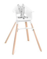 Stokke Clikk Ahşap 5 Noktalı Emniyet Kemeri 15 kg Kapasiteli Tekerleksiz Tepsili Oturaklı Mama Sandelyesi Clover Green