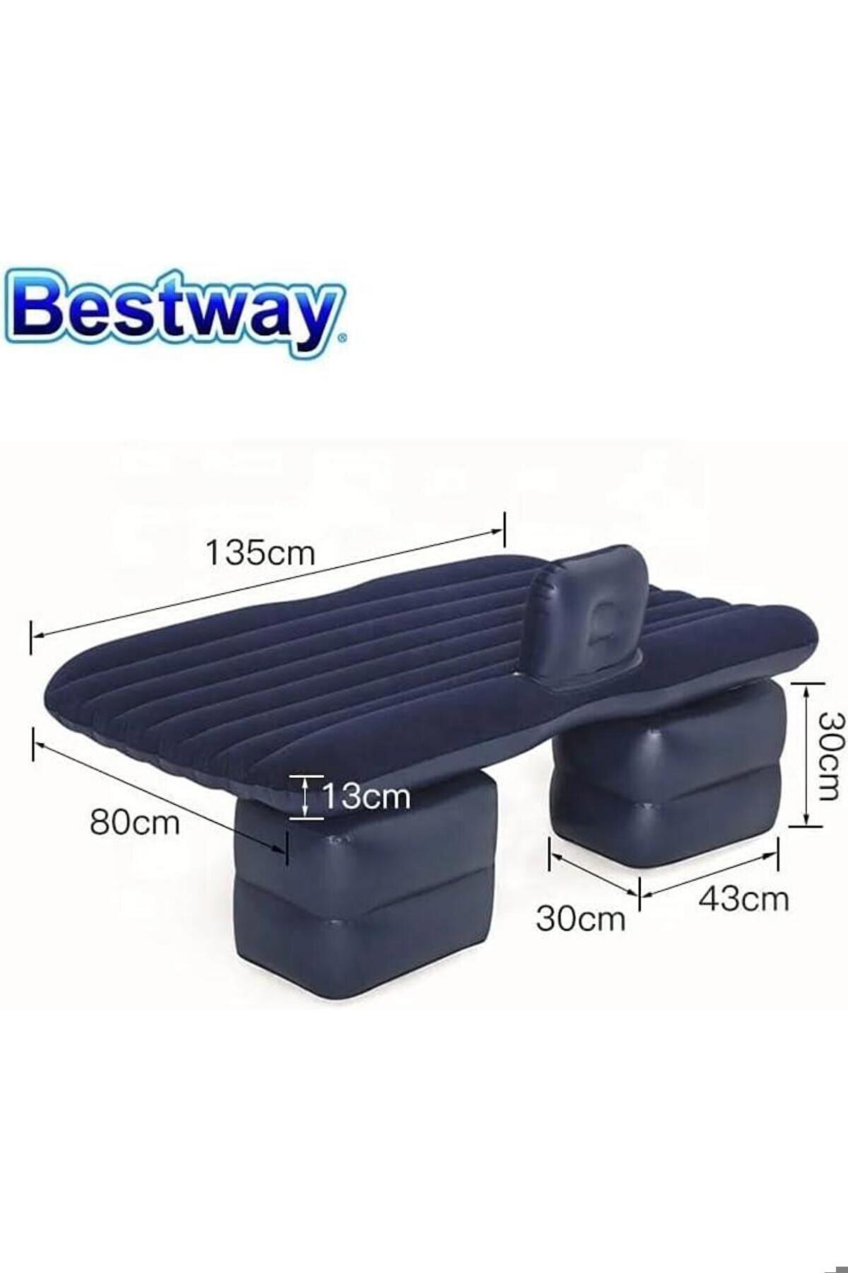 Bestway 67780 Katlanır Araç İçi Tek Kişilik Şişme Yatak Lacivert
