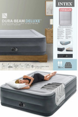 Intex Beam Deluxe Elektrikli Ev Tipi Çift Kişilik Şişme Yatak Gri