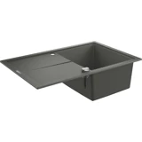 Grohe K400 50 -C 86/50 31639At0 500 mm Damlalıklı Tezgah Üstü Tek Gözlü Dikdörtgen Sağ-Sol Granit Eviye Gri
