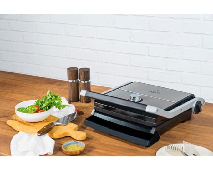 Leggno GR201VEGA 6 Dilim Döküm Çıkartılabilir Plaka Tek Yönlü 1800 W Izgaralı Gri Tost Makinesi