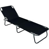 Eportatif Metal Katlanır Şezlong Siyah