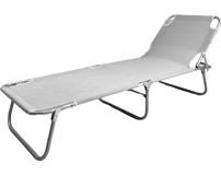 Eportatif Metal Katlanır Şezlong Gri