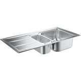 Grohe K400 31569Sd0S 363 mm Damlalıklı Tezgah Üstü 1.5 Gözlü Dikdörtgen Sağ-Sol Paslanmaz Çelik Eviye Gri