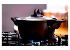 Hisar 2 Parça 22 cm Granit Derin Tencere