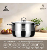 Amboss Saphire 2 Parça 22 cm Çelik Derin Tencere