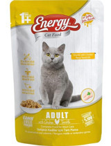 Pet Food Energy Yetişkin Tavuk Parça Etli-Soslu Yaş Kedi Maması 85 gr