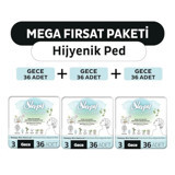 Sleepy Bio Natural Premium Plus Organik 36'lı Hijyenik Ped 3 Adet