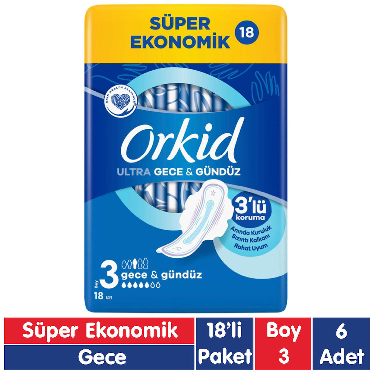 Orkid 18'li Hijyenik Ped 6 Adet