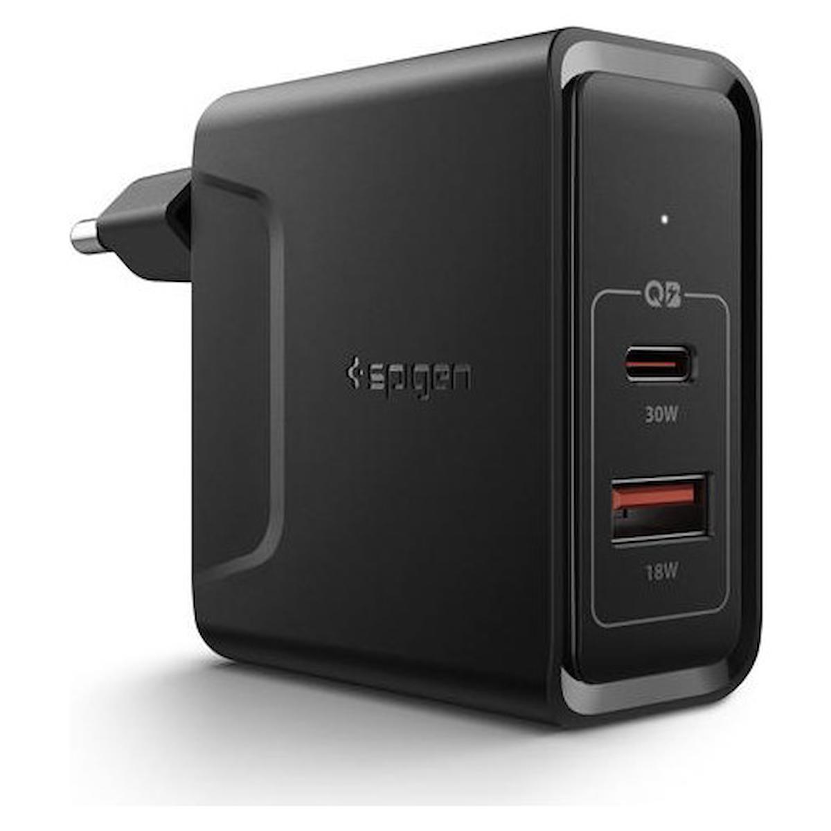 Spigen Steadiboost Universal USB Type C Kablosuz 48 W Çoklu Hızlı Şarj Aleti Siyah
