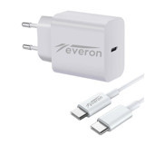 Everon EVR001 İPhone Type C Kablolu 25 W Hızlı Şarj Aleti Beyaz