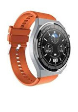 Winex Watch GT3 2023 Tansiyon Ölçen Unisex Yuvarlak 42 mm Turuncu Slikon Akıllı Saat