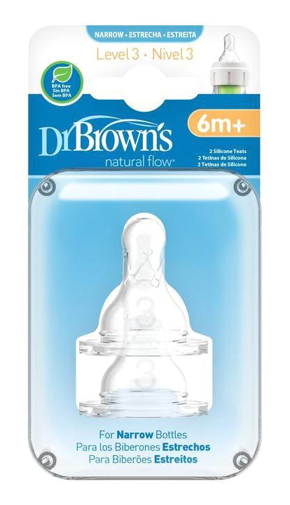 Dr. Brown's Silikon 6+ Ay Hızlı Akış Dar Ağızlı Damaklı Biberon Emziği